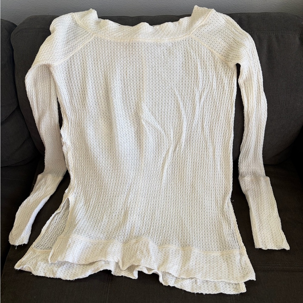 We The Free Off-White Textured Knit Top
